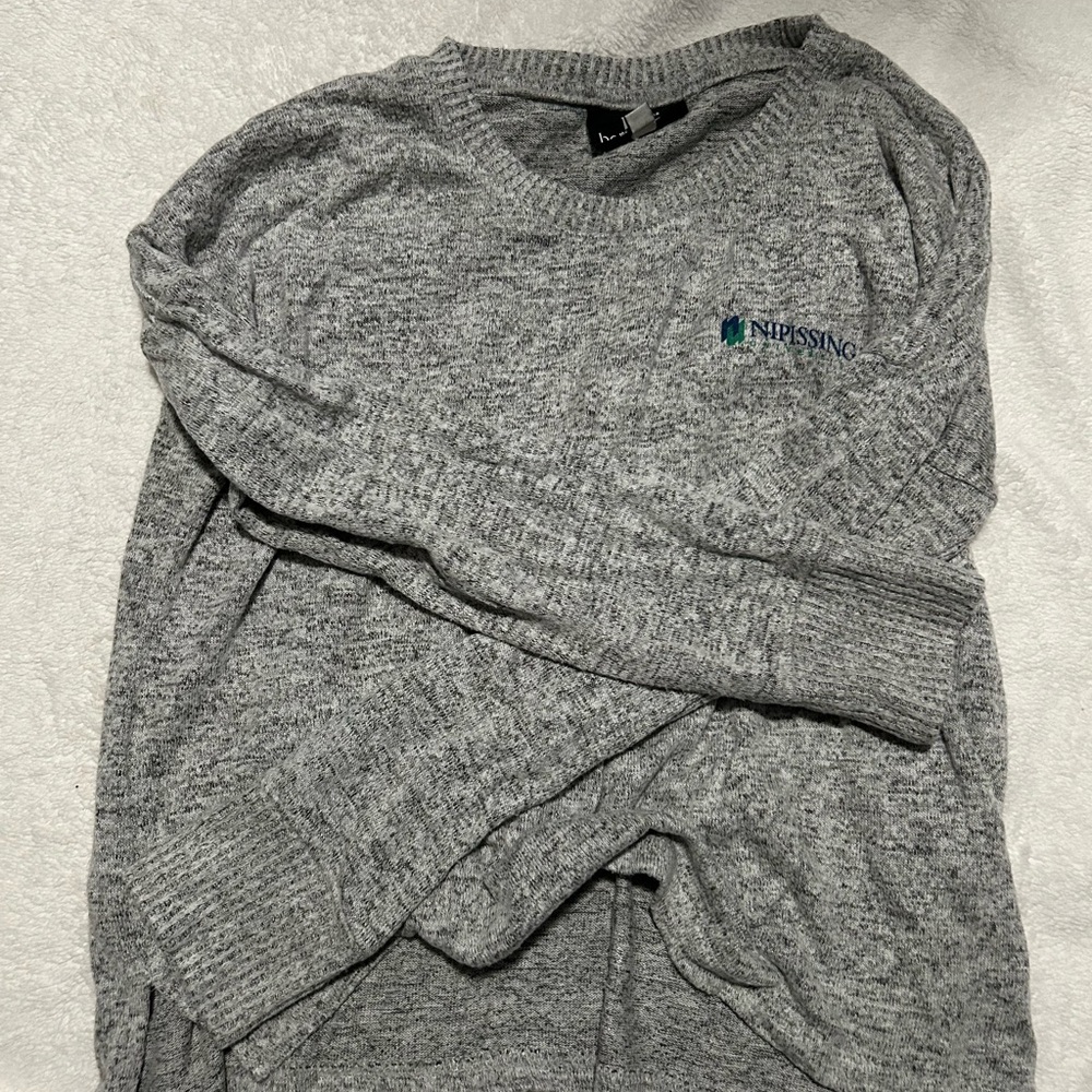 Boxercraft Nipissing University Cropped Sweater in Heather Gray